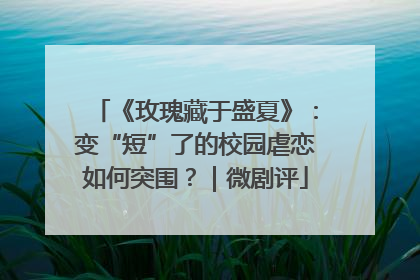 《玫瑰藏于盛夏》：变“短”了的校园虐恋如何突围？｜微剧评
