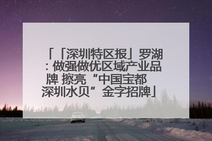 「深圳特区报」罗湖：做强做优区域产业品牌 擦亮“中国宝都 深圳水贝”金字招牌