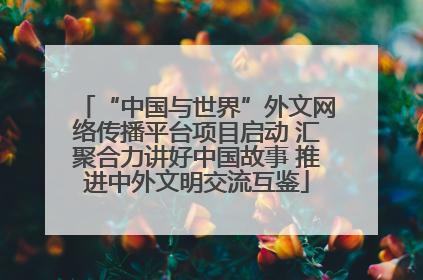 “中国与世界”外文网络传播平台项目启动 汇聚合力讲好中国故事 推进中外文明交流互鉴