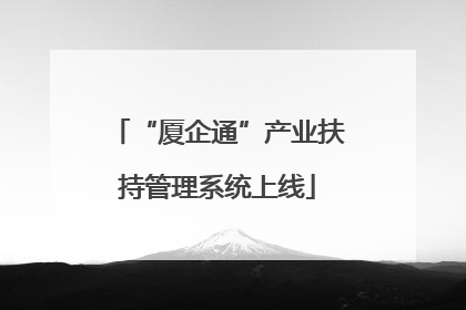 “厦企通”产业扶持管理系统上线