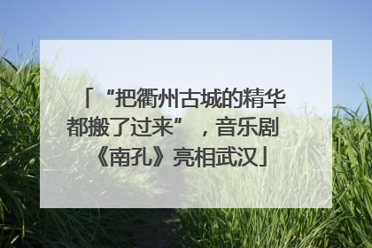 “把衢州古城的精华都搬了过来”，音乐剧《南孔》亮相武汉