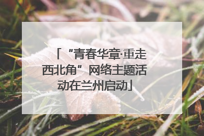 “青春华章·重走西北角”网络主题活动在兰州启动