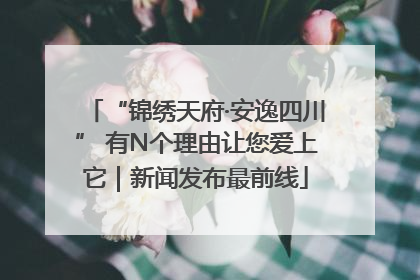 “锦绣天府·安逸四川” 有N个理由让您爱上它｜新闻发布最前线