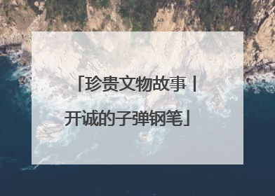 珍贵文物故事丨开诚的子弹钢笔