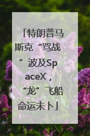 特朗普马斯克“骂战”波及SpaceX，“龙”飞船命运未卜