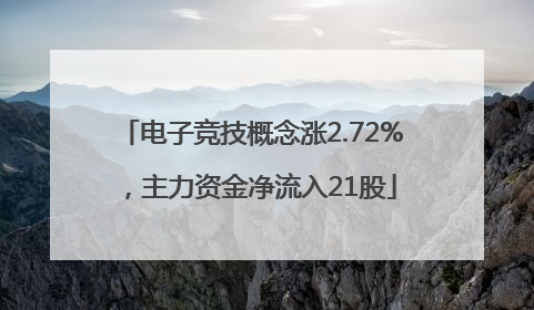 电子竞技概念涨2.72%，主力资金净流入21股