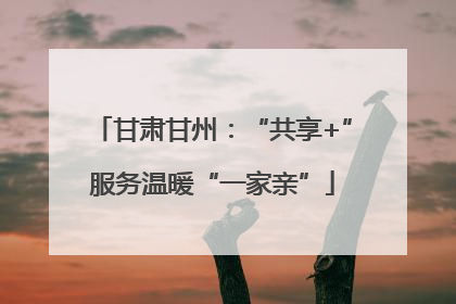 甘肃甘州：“共享+”服务温暖“一家亲”