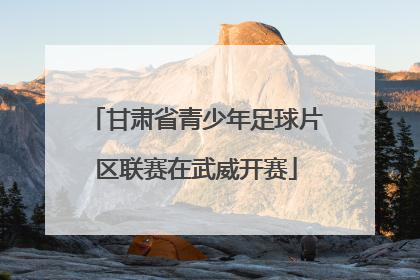 甘肃省青少年足球片区联赛在武威开赛