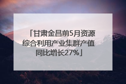 甘肃金昌前5月资源综合利用产业集群产值同比增长27%