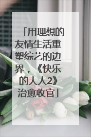 用理想的友情生活重塑综艺的边界，《快乐的大人2》治愈收官