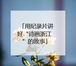 用纪录片讲好“诗画浙江”的故事