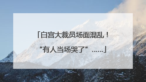 白宫大裁员场面混乱！“有人当场哭了”……