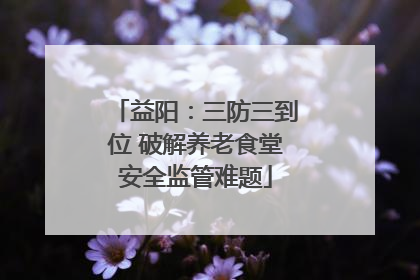 益阳：三防三到位 破解养老食堂安全监管难题