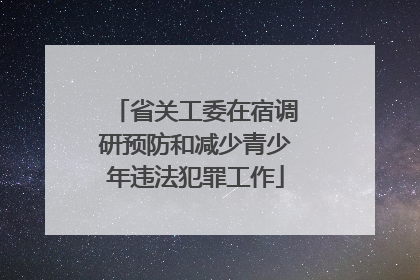 省关工委在宿调研预防和减少青少年违法犯罪工作