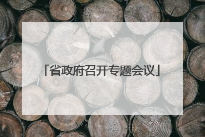 省政府召开专题会议