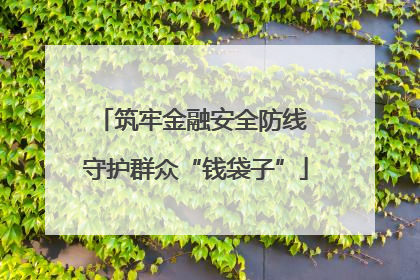 筑牢金融安全防线 守护群众“钱袋子”