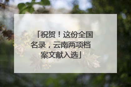 祝贺！这份全国名录，云南两项档案文献入选