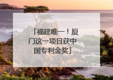 福建唯一！厦门这一项目获中国专利金奖