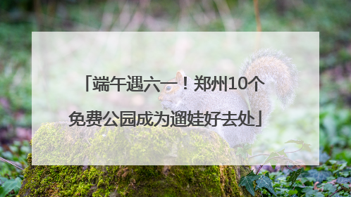 端午遇六一！郑州10个免费公园成为遛娃好去处