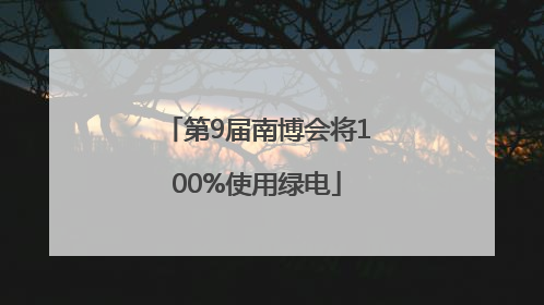 第9届南博会将100%使用绿电