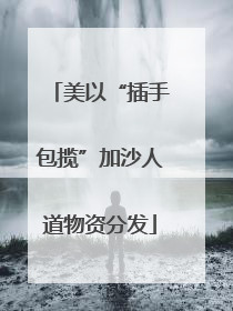 美以“插手包揽”加沙人道物资分发