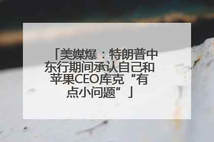 美媒爆：特朗普中东行期间承认自己和苹果CEO库克“有点小问题”