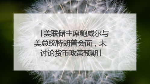 美联储主席鲍威尔与美总统特朗普会面，未讨论货币政策预期