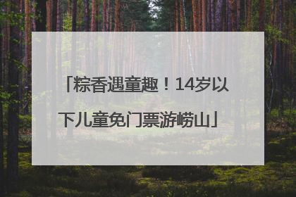 粽香遇童趣！14岁以下儿童免门票游崂山