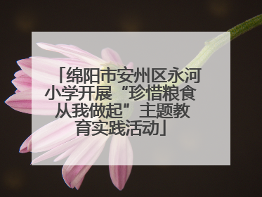 绵阳市安州区永河小学开展“珍惜粮食 从我做起”主题教育实践活动