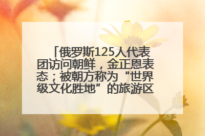 俄罗斯125人代表团访问朝鲜，金正恩表态；被朝方称为“世界级文化胜地”的旅游区，将首次接待俄游客