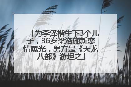 为李泽楷生下3个儿子，36岁梁洛施新恋情曝光，男方是《天龙八部》游坦之