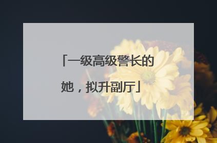 一级高级警长的她，拟升副厅