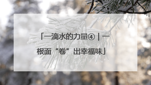 一滴水的力量④｜一根面“卷”出幸福味