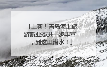 上新！青岛海上旅游新业态进一步丰富，到这里潜水！