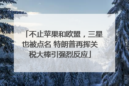 不止苹果和欧盟，三星也被点名 特朗普再挥关税大棒引强烈反应