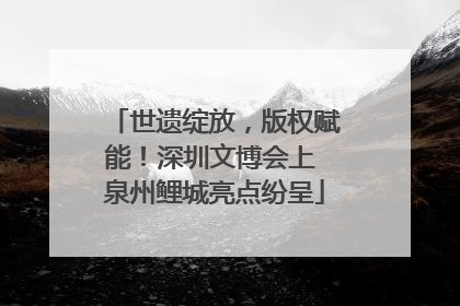 世遗绽放，版权赋能！深圳文博会上 泉州鲤城亮点纷呈