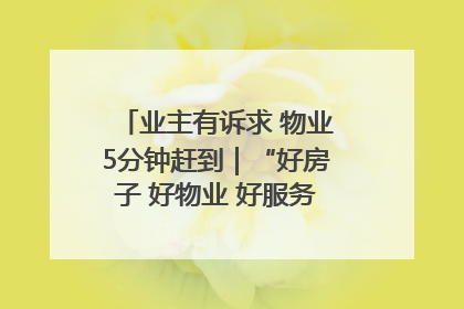 业主有诉求 物业5分钟赶到｜“好房子 好物业 好服务”系列报道④