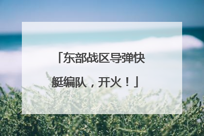 东部战区导弹快艇编队，开火！