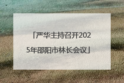 严华主持召开2025年邵阳市林长会议