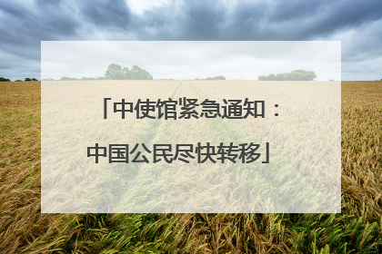 中使馆紧急通知：中国公民尽快转移