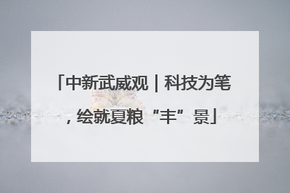 中新武威观｜科技为笔，绘就夏粮“丰”景