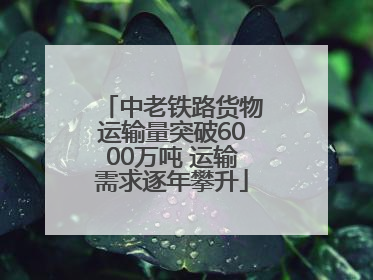 中老铁路货物运输量突破6000万吨 运输需求逐年攀升
