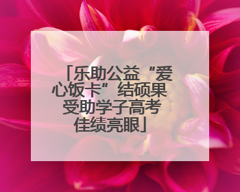 乐助公益“爱心饭卡”结硕果 受助学子高考佳绩亮眼