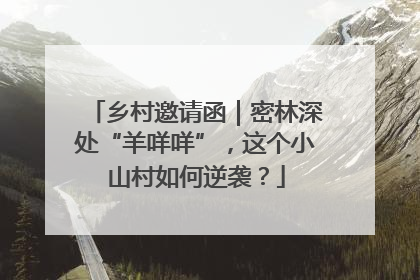 乡村邀请函｜密林深处“羊咩咩”，这个小山村如何逆袭？