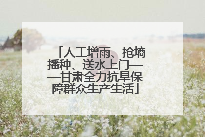 人工增雨、抢墒播种、送水上门——甘肃全力抗旱保障群众生产生活