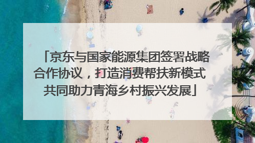 京东与国家能源集团签署战略合作协议，打造消费帮扶新模式共同助力青海乡村振兴发展