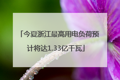 今夏浙江最高用电负荷预计将达1.33亿千瓦