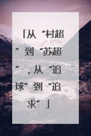 从“村超”到“苏超”，从“追球”到“追求”