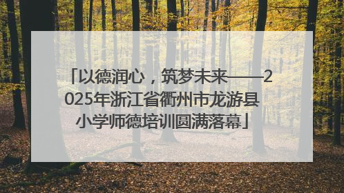 以德润心，筑梦未来——2025年浙江省衢州市龙游县小学师德培训圆满落幕