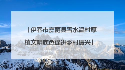 伊春市嘉荫县雪水温村厚植文明底色促进乡村振兴